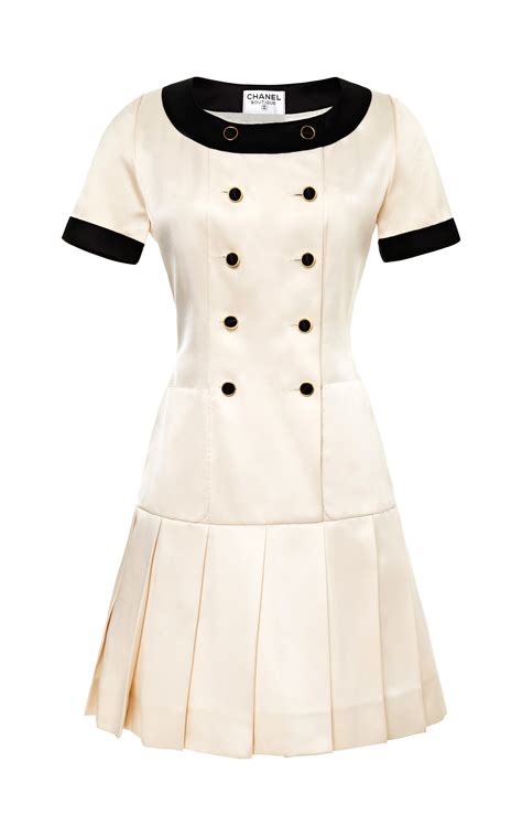 chanel robe white|chanel knee length ladies dresses.